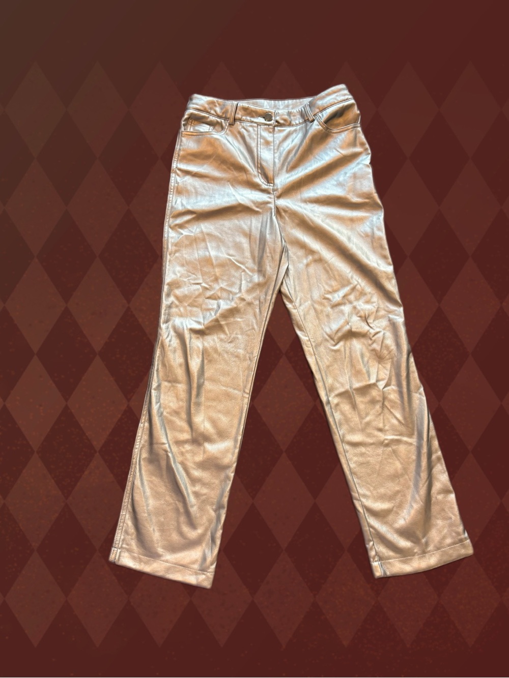 Silver Jeans Metallic Silver Straight-Leg Pants